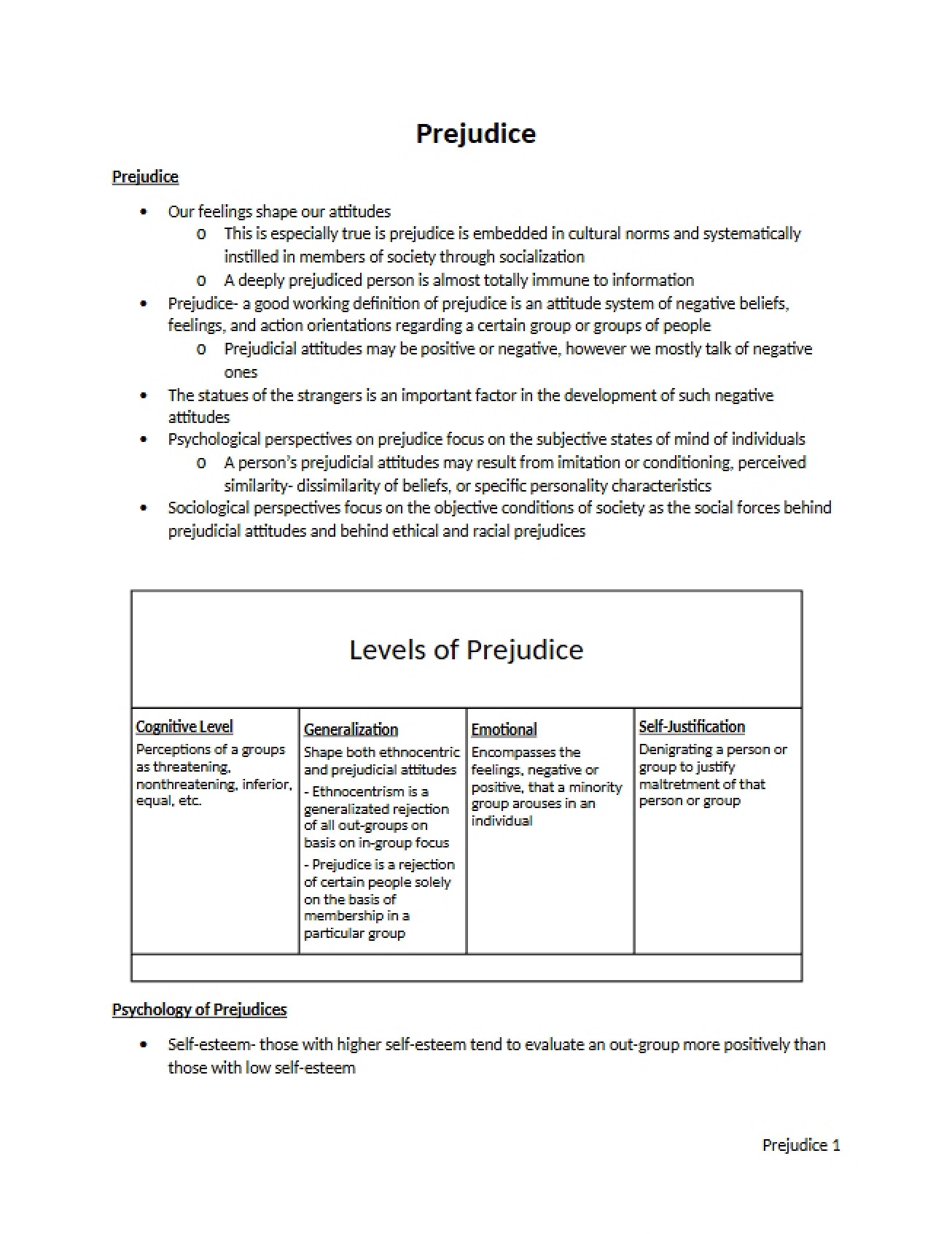 Prejudice in Political Science
