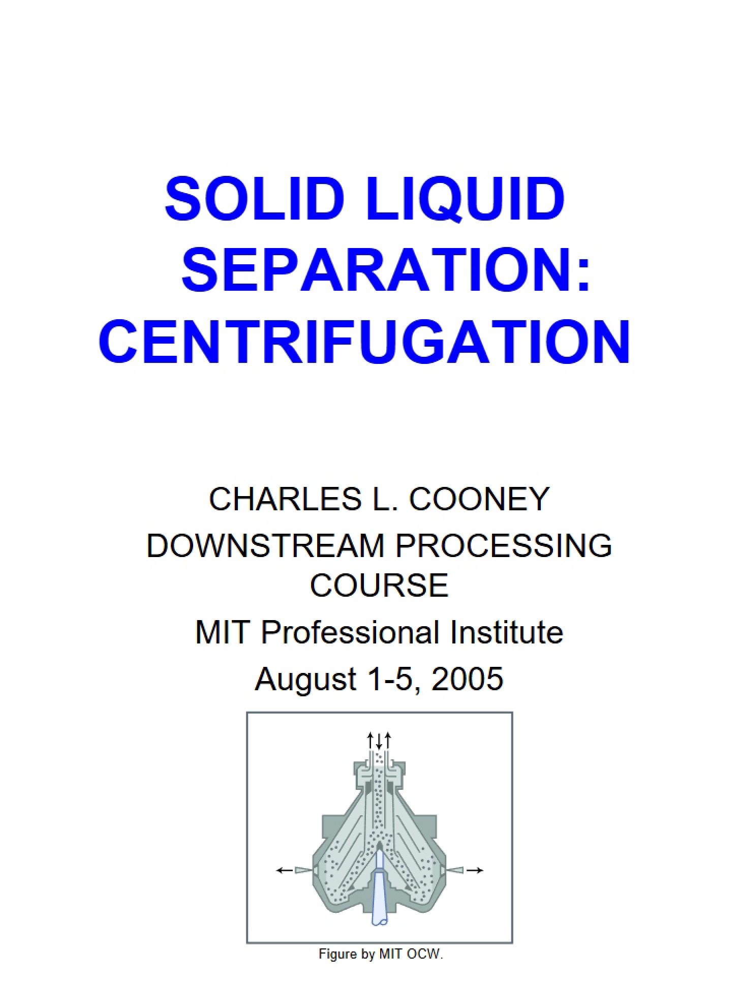 Separation of Solid and Liquid