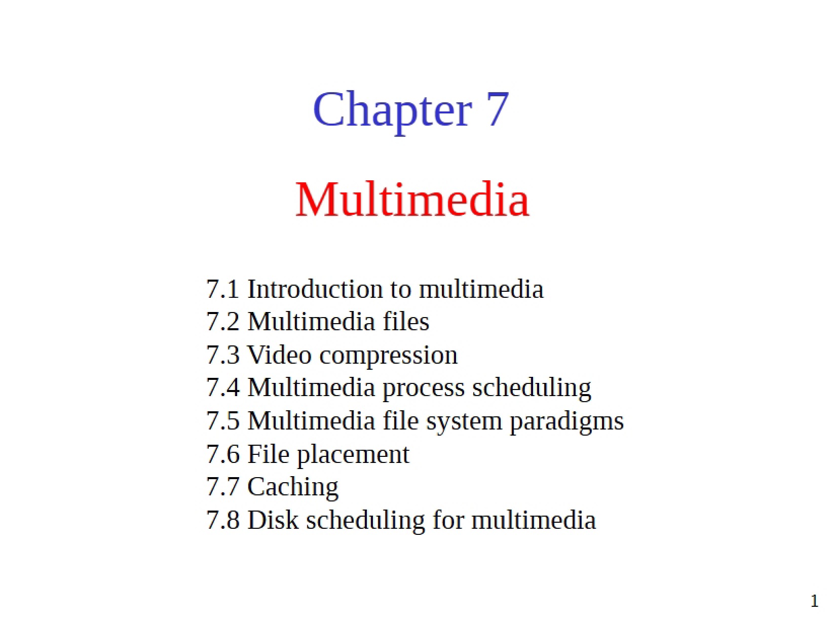 Multimedia Concepts