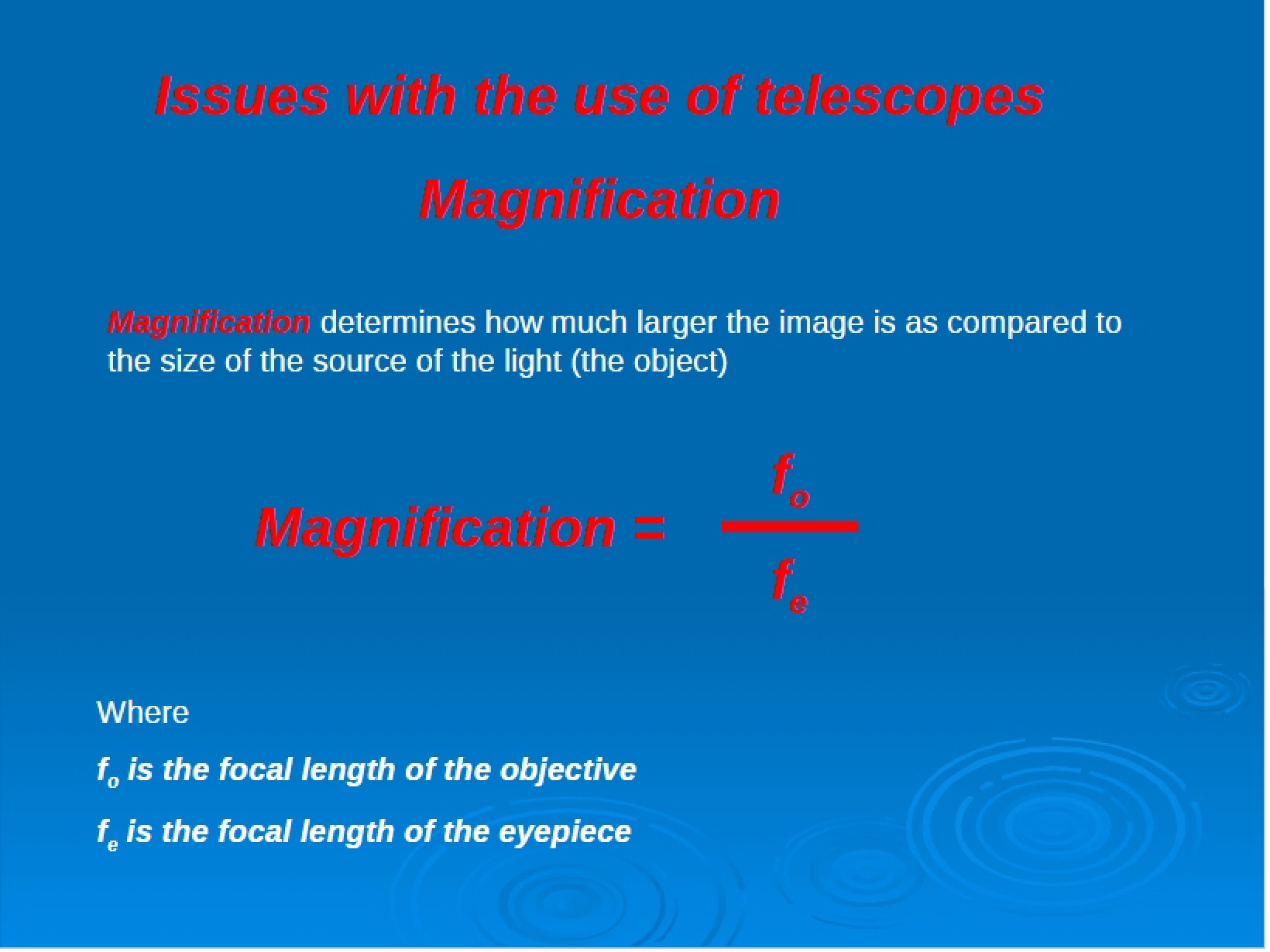 Telescope Issues