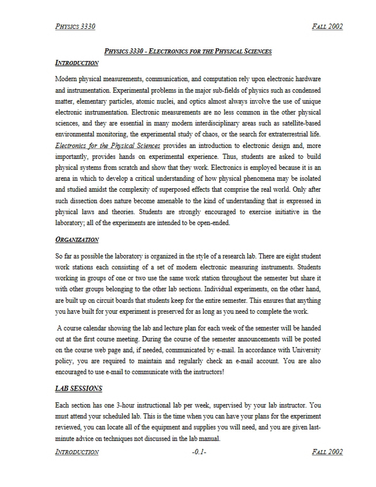 Electronics Syllabus (Third Instance)