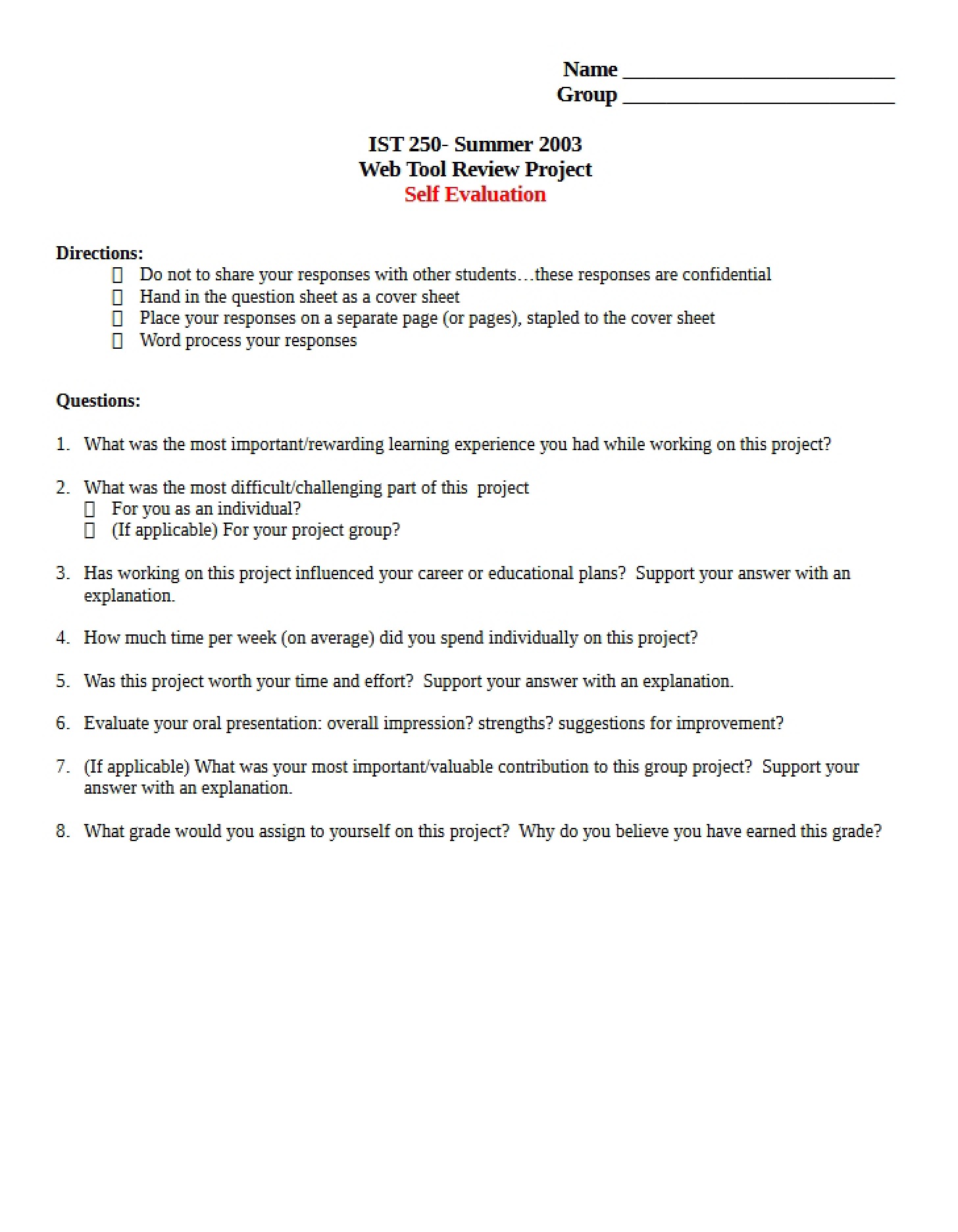 Project Web Tool Review