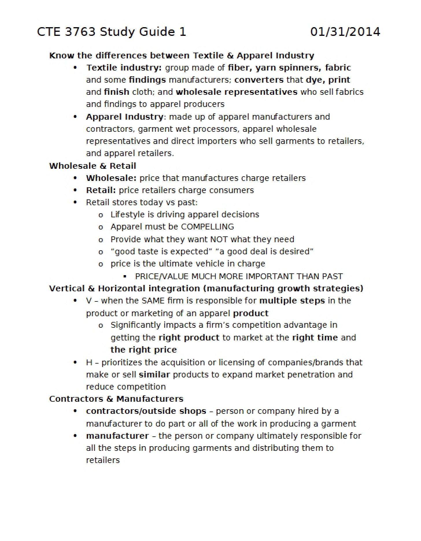 Guide for Course Study