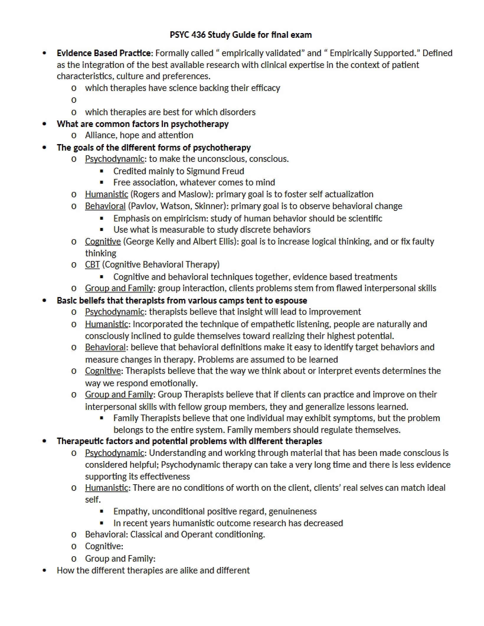 Final Exam Preparation Guide
