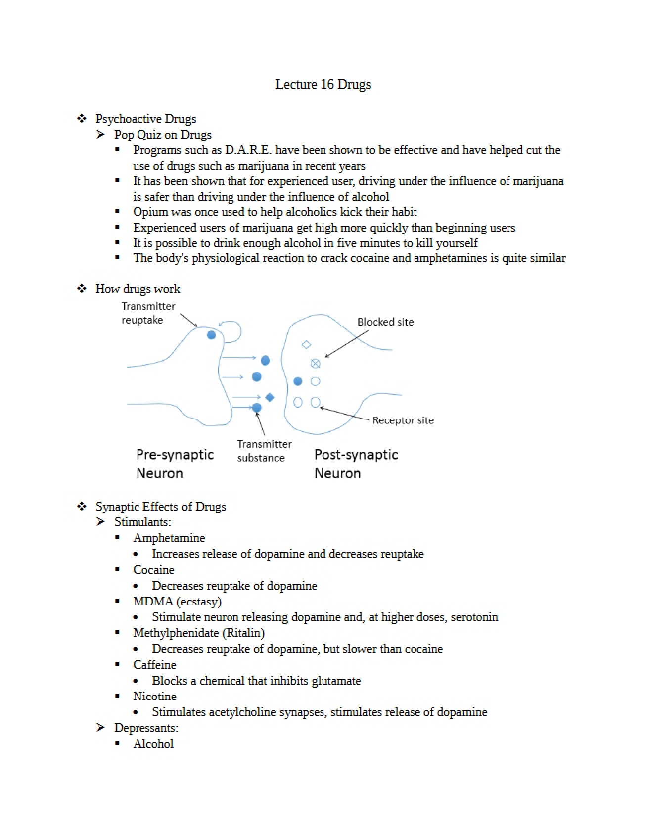 Drugs (Lecture 16)