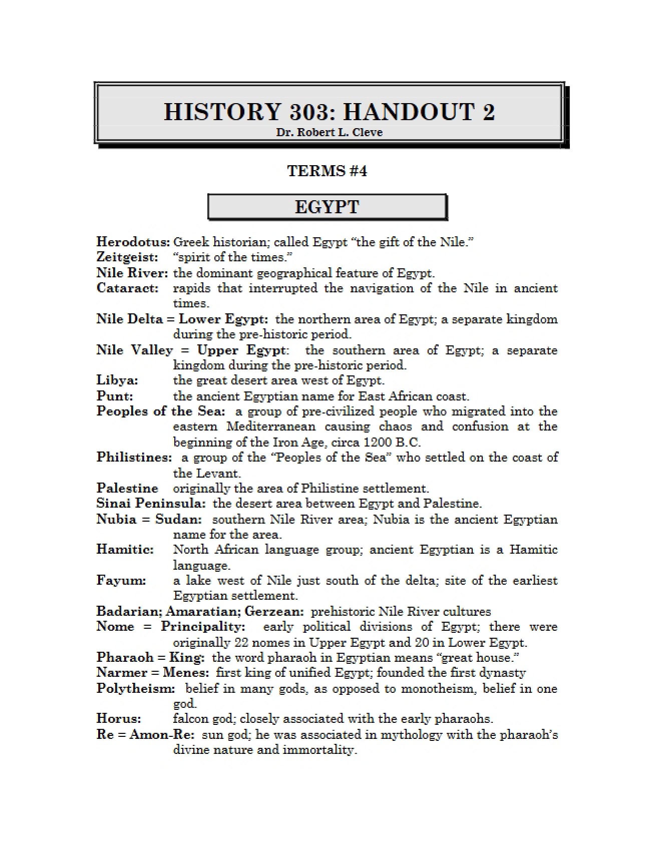 Egypt in Western Civ