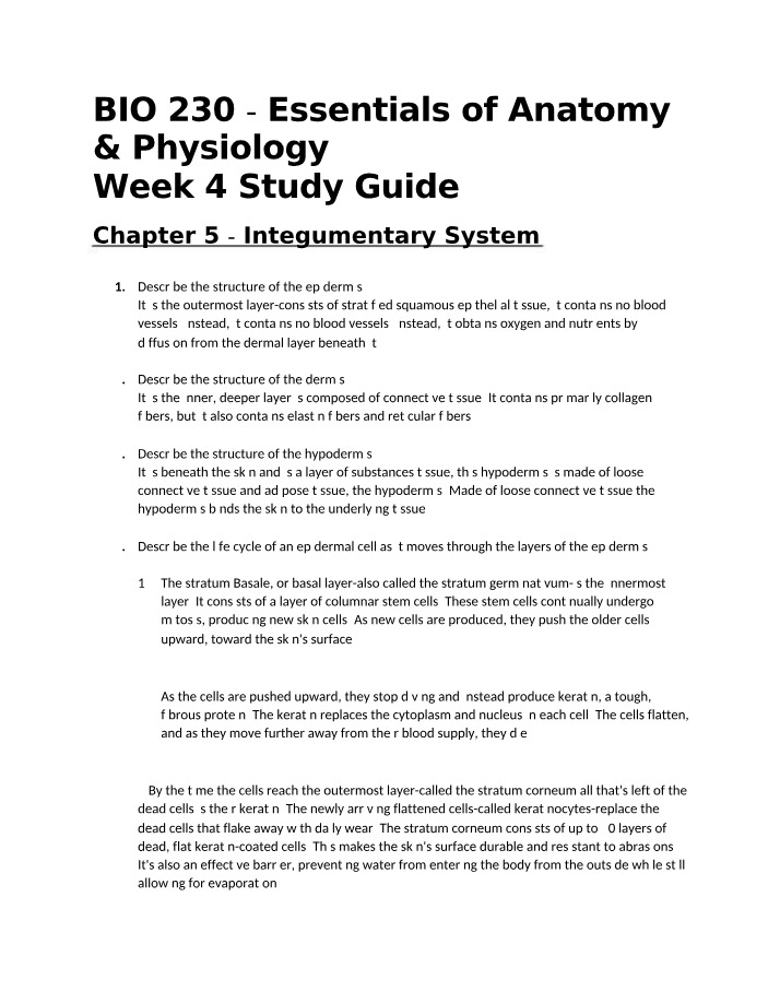 BIO230 Study Guide - Week 04