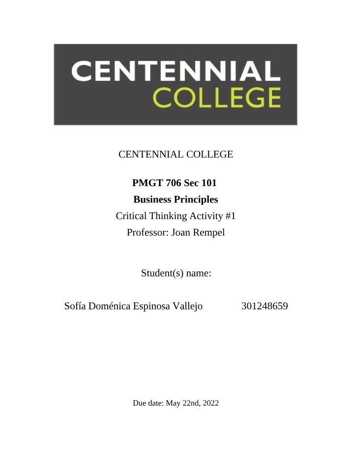 Critical Thinking Activity 1 Version Alpha