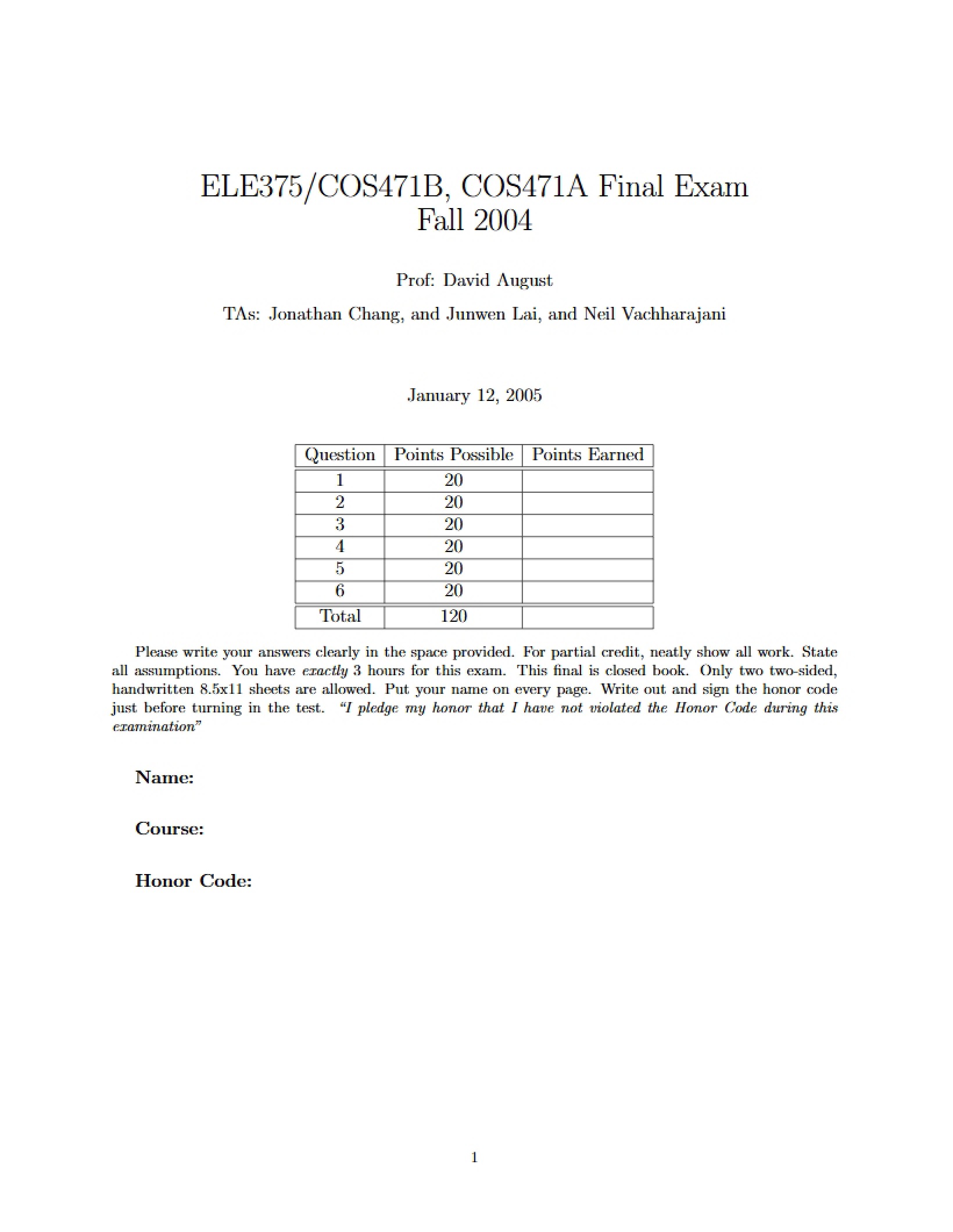 Final Examination