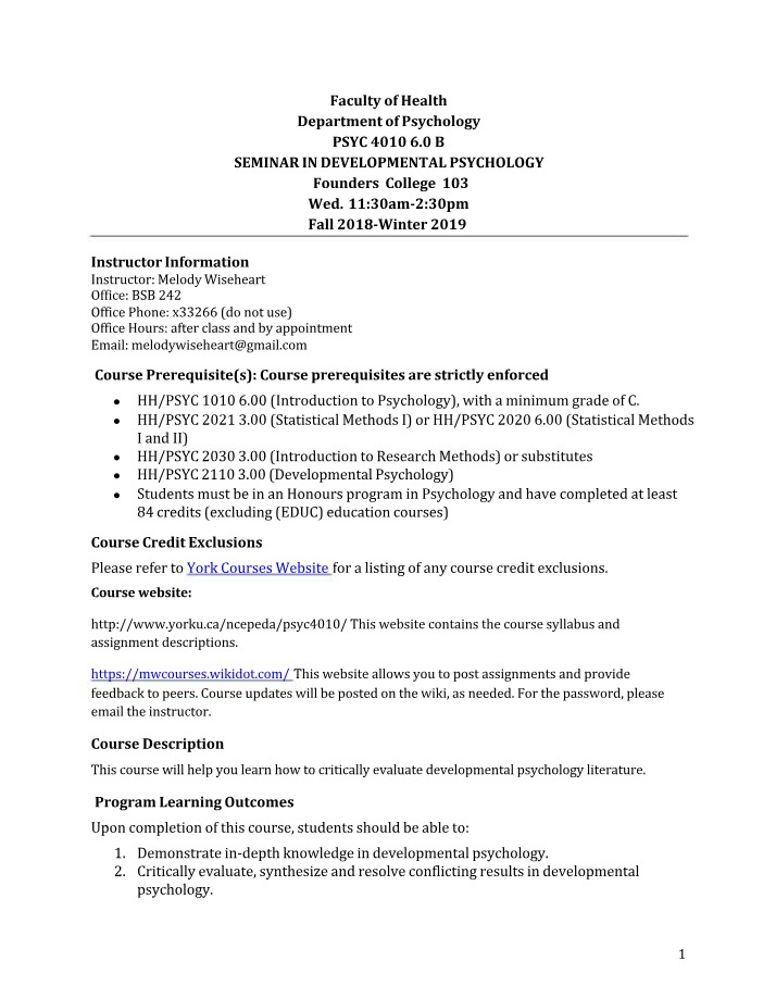 Critical Evaluation of Seminar in Developmental Psychology