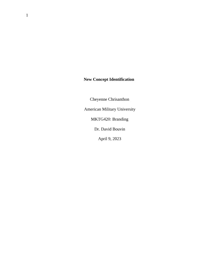 Assignment for MKTG420 Week 5 - Chrisanthon