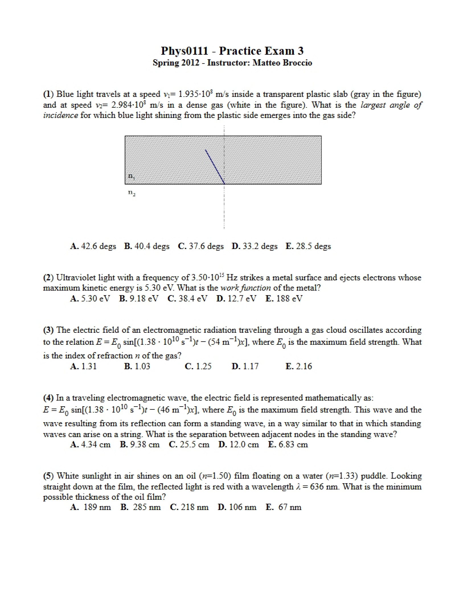 Third Practice Exam