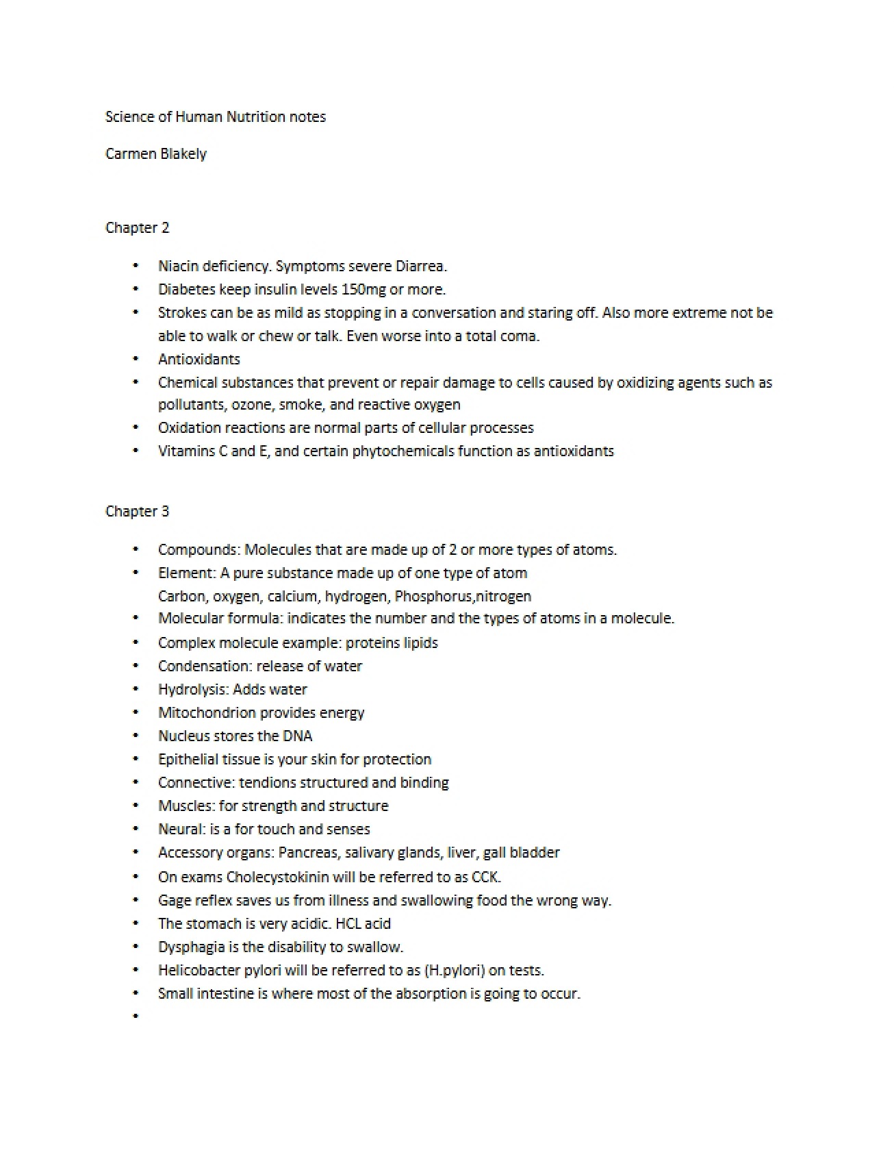 Nutrition Lecture Notes