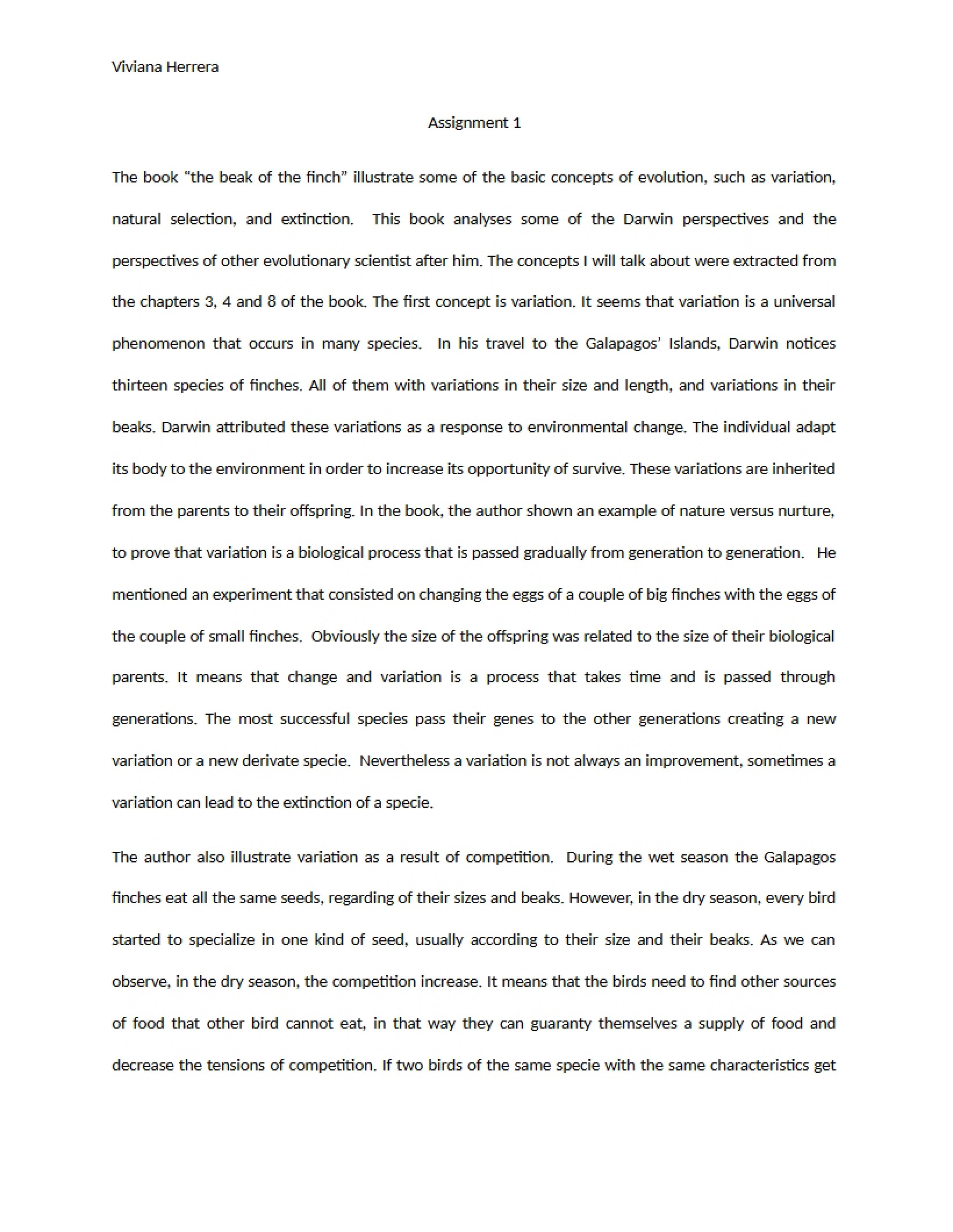 First Assignment