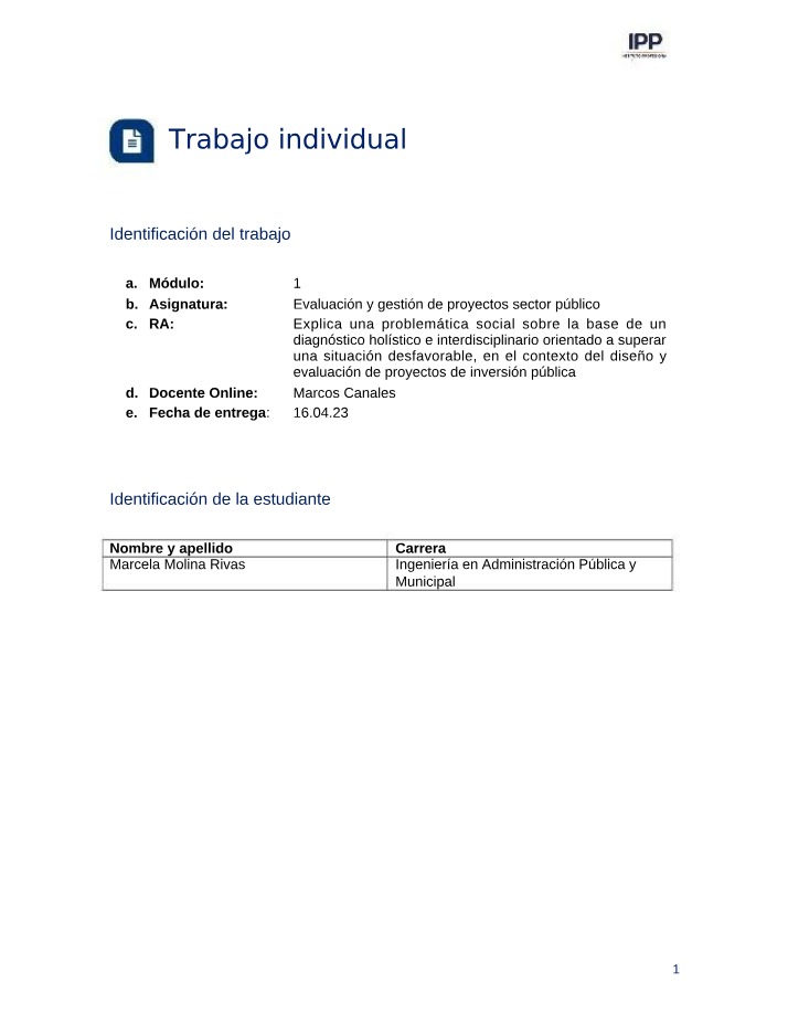 GESTION 101 - Trabajo individual