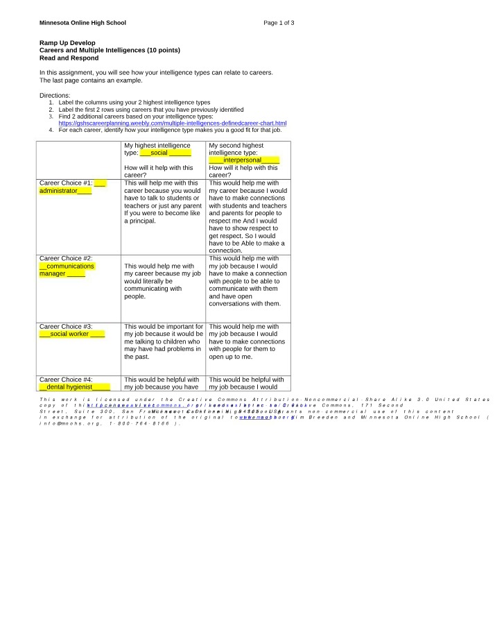 Careers Based on Multiple Intelligences