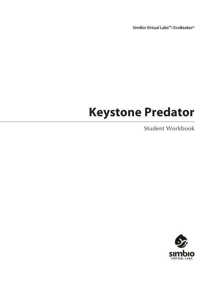 Student Workbook - Keystone Predator