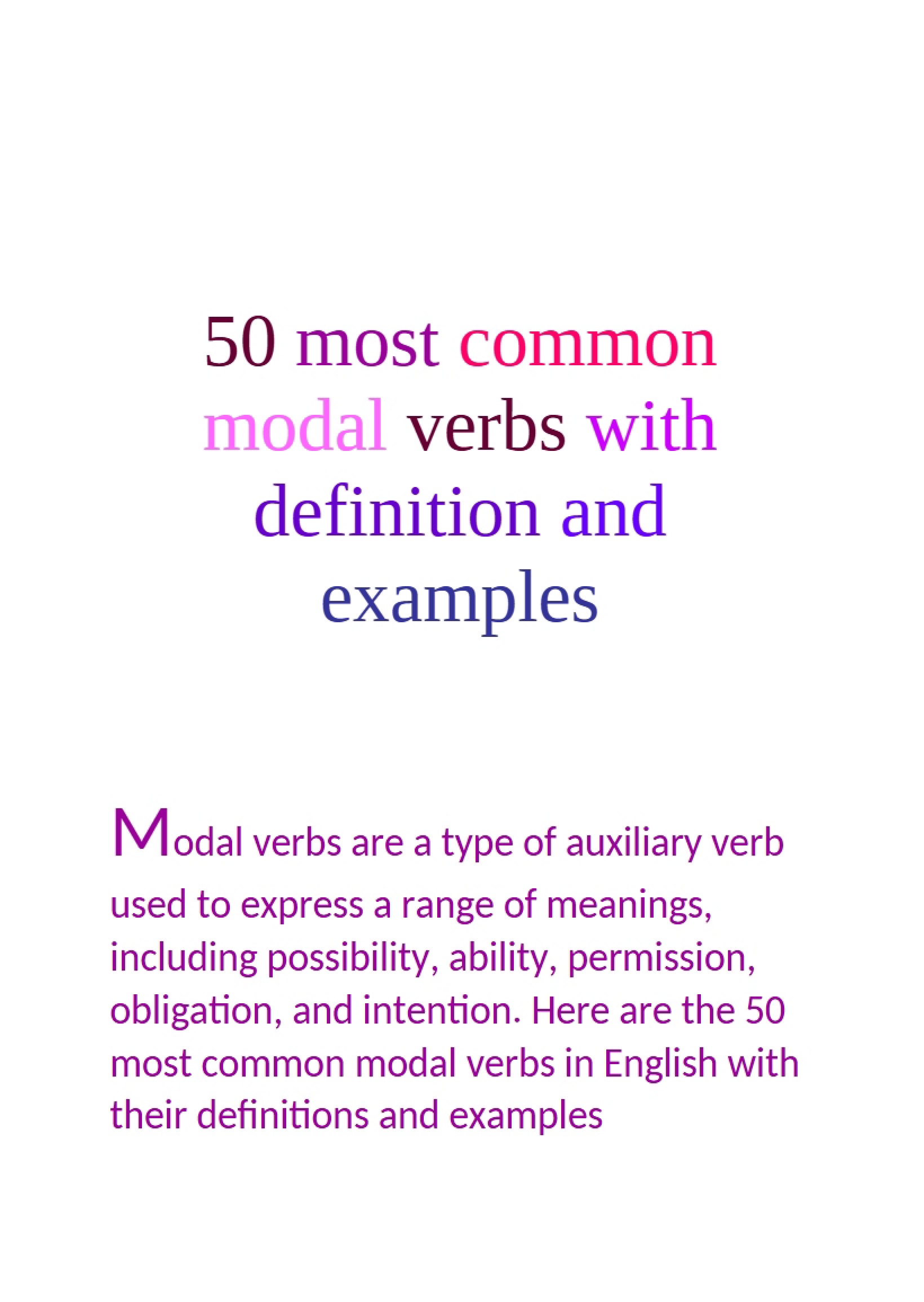 Understanding Modals
