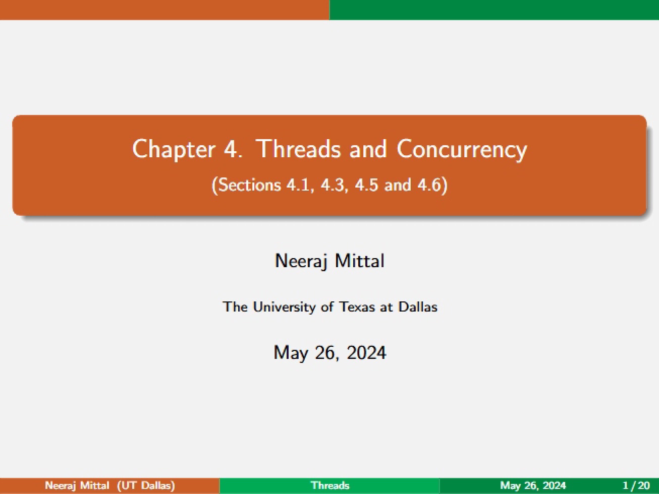 Concurrency and Threads (Chapter 4)