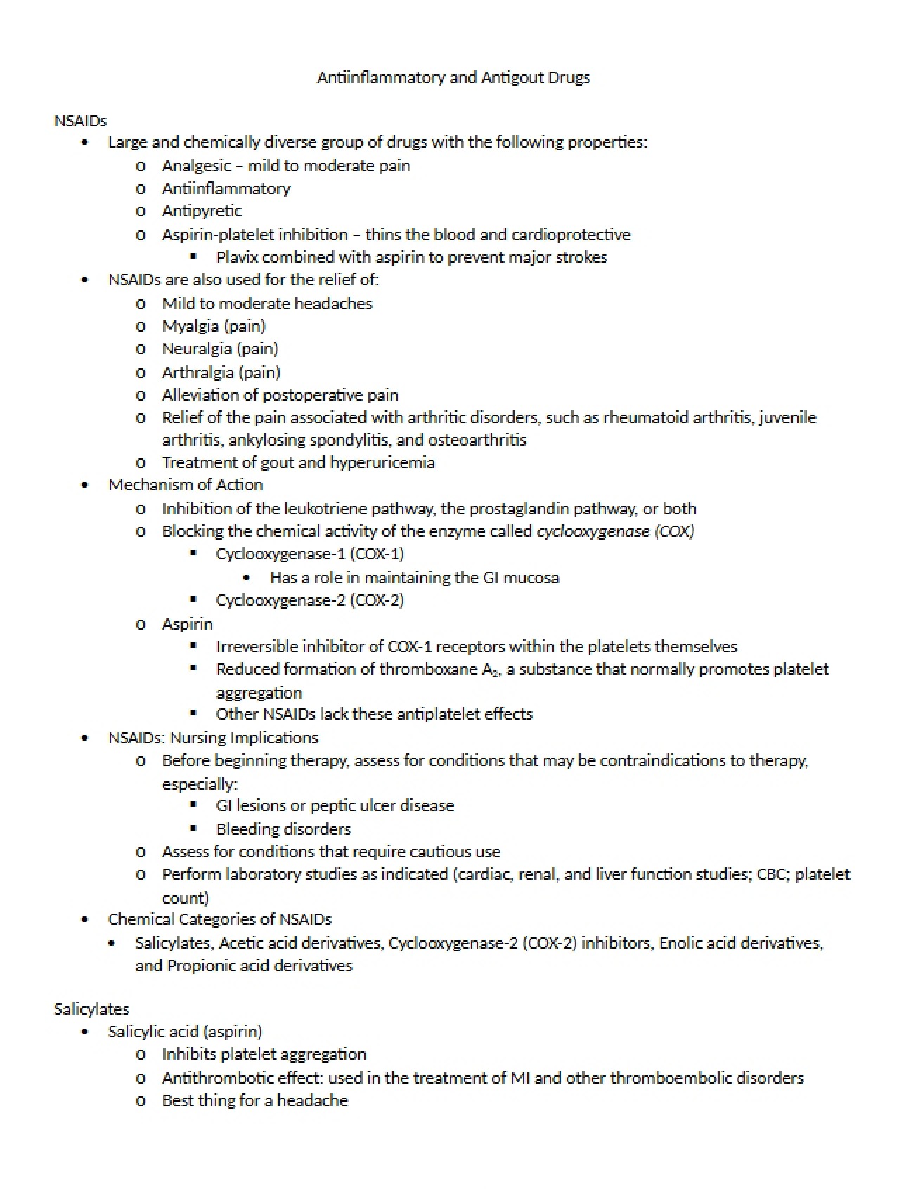 Introduction to the Use of Antiinflammatory and Antigout Drugs