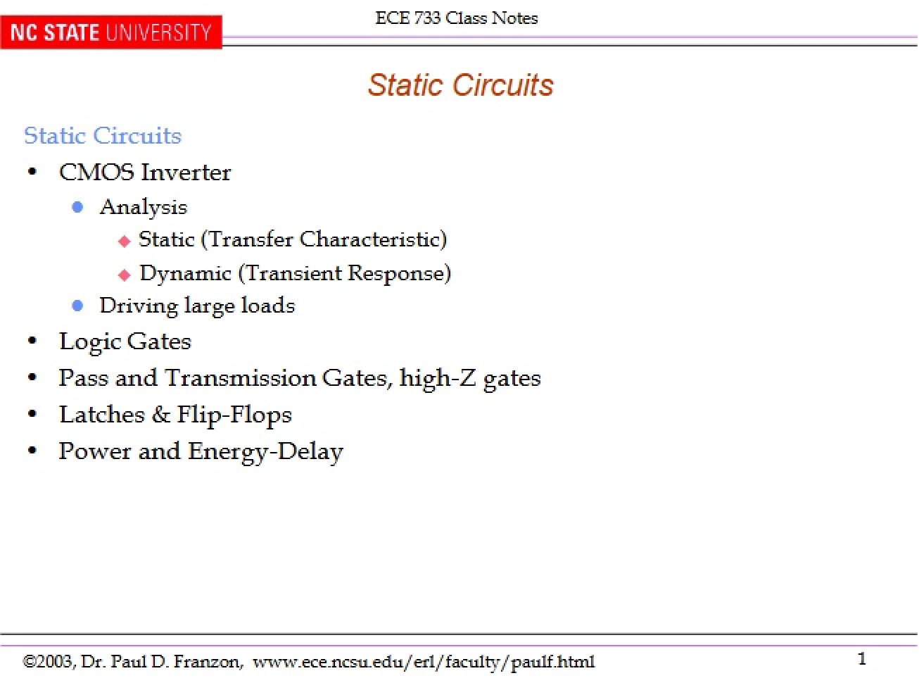 Circuits Static