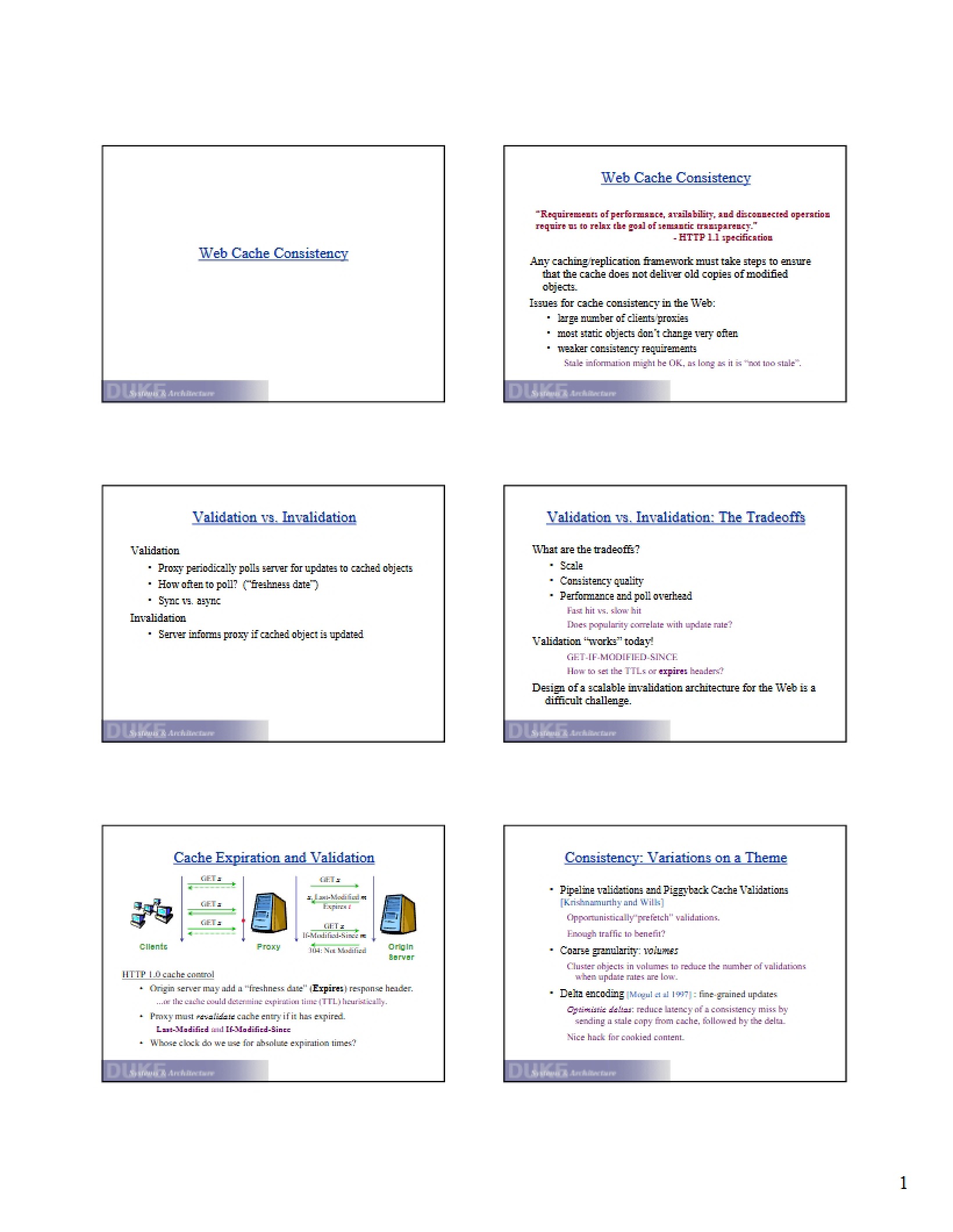 Consistency of Web Caches