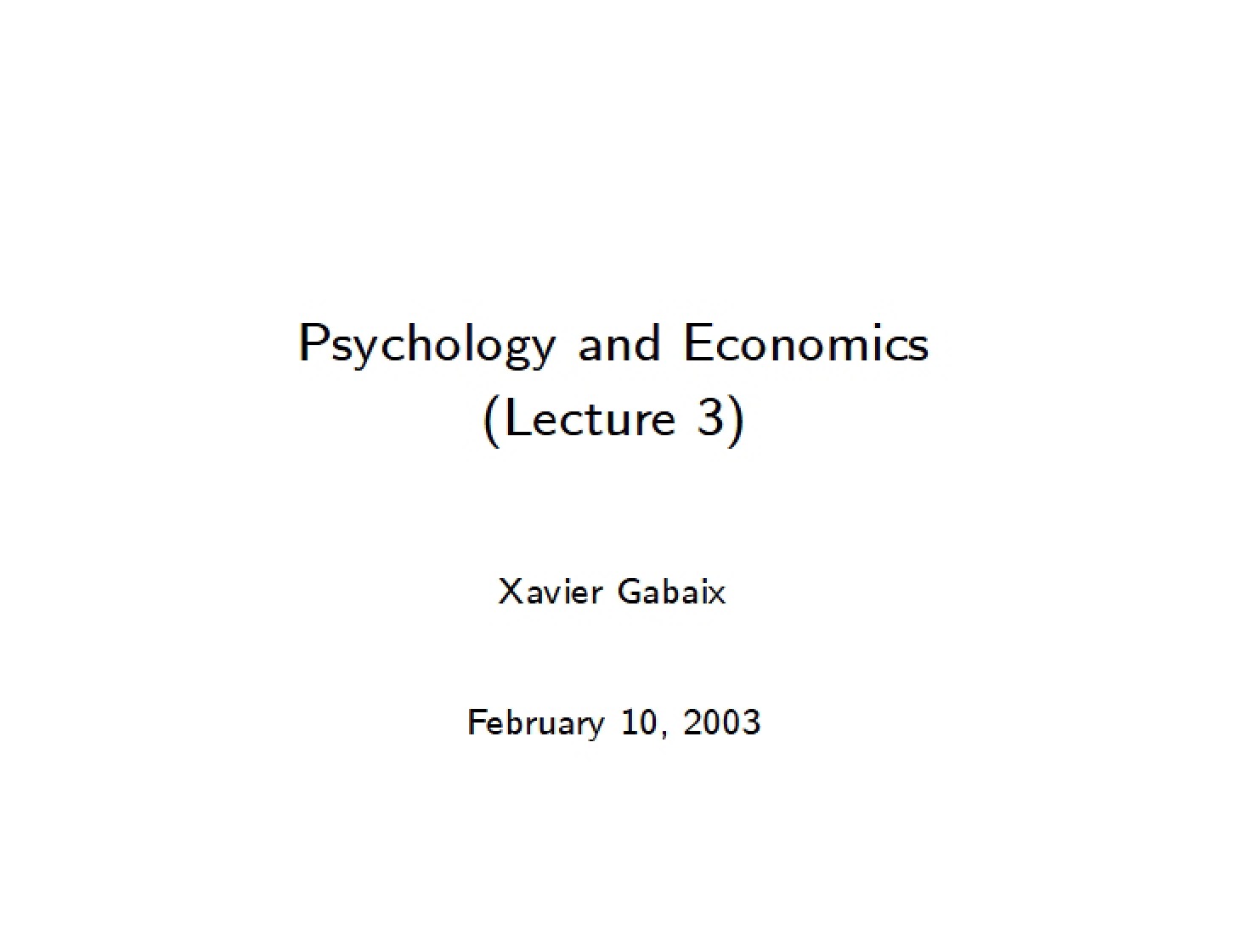 Course Lecture Notes