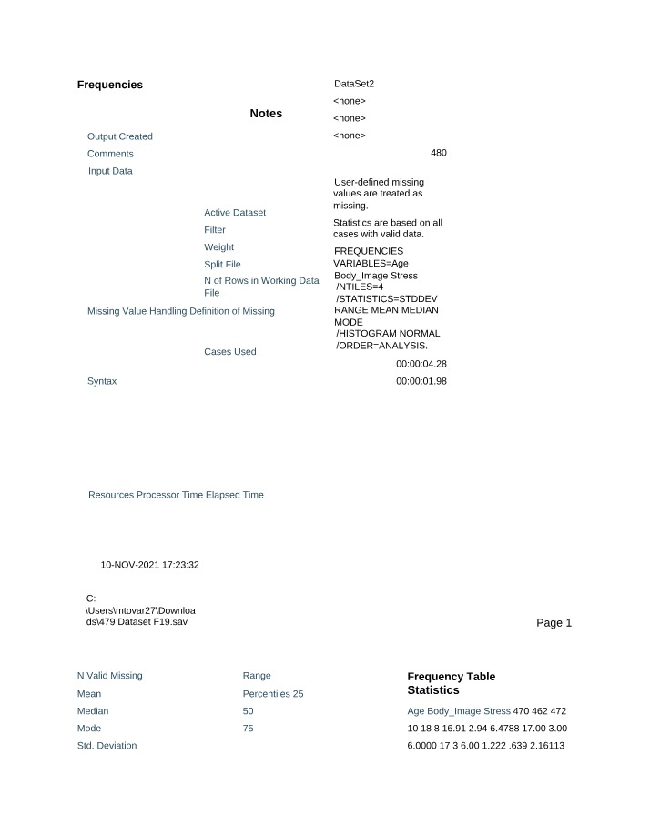 HEA 313 - Frequencies Analysis