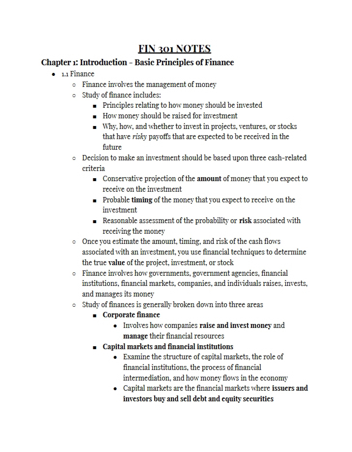 Notes on Chapter One