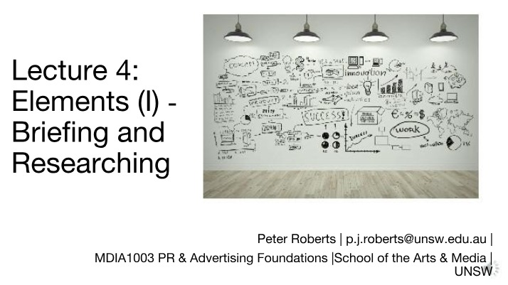 Lecture 4 Elements - Briefing and Researching - MDIA1003 2021