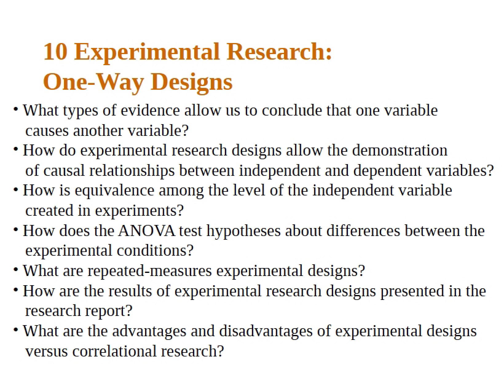 Research in Experiments