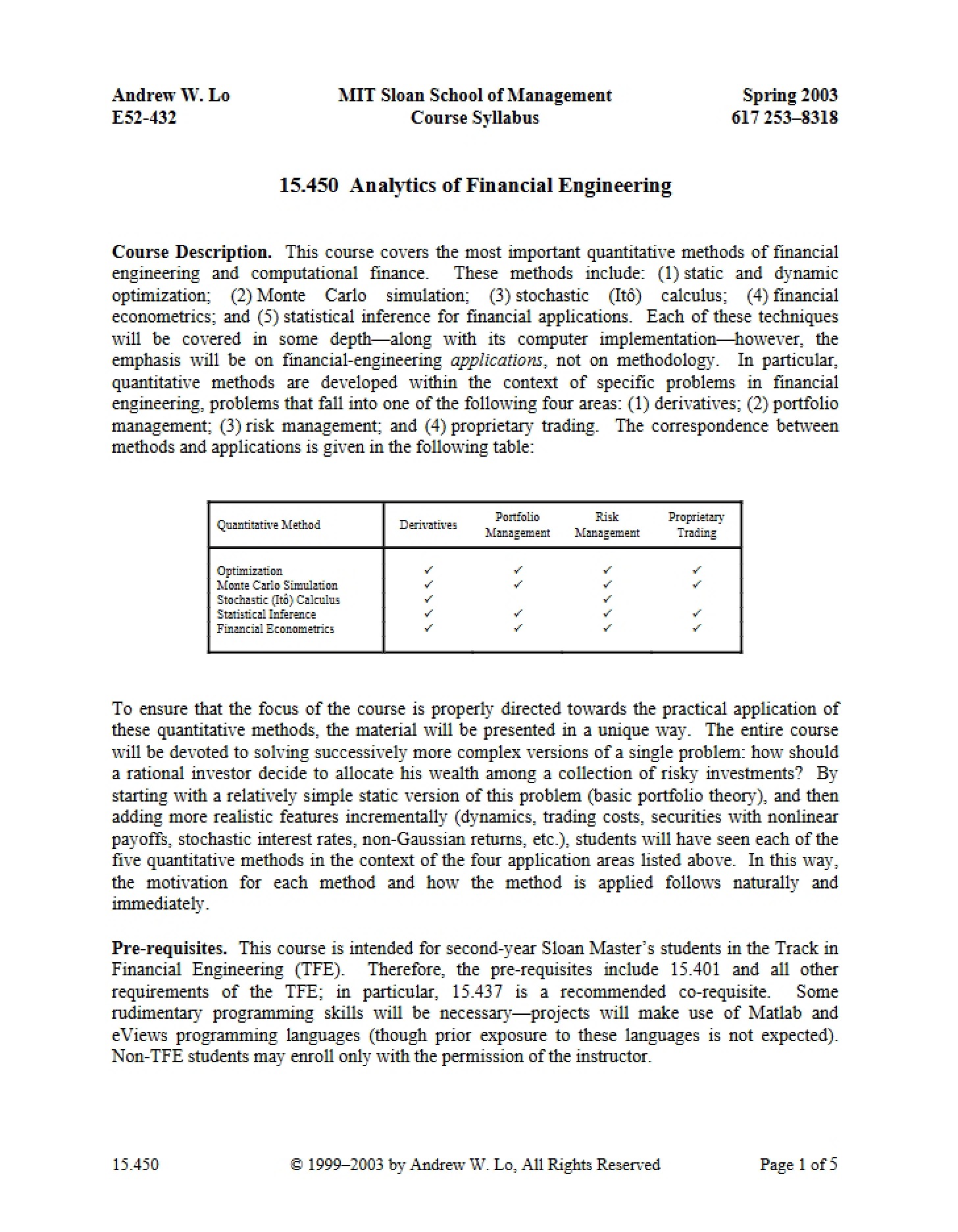 Syllabus Overview