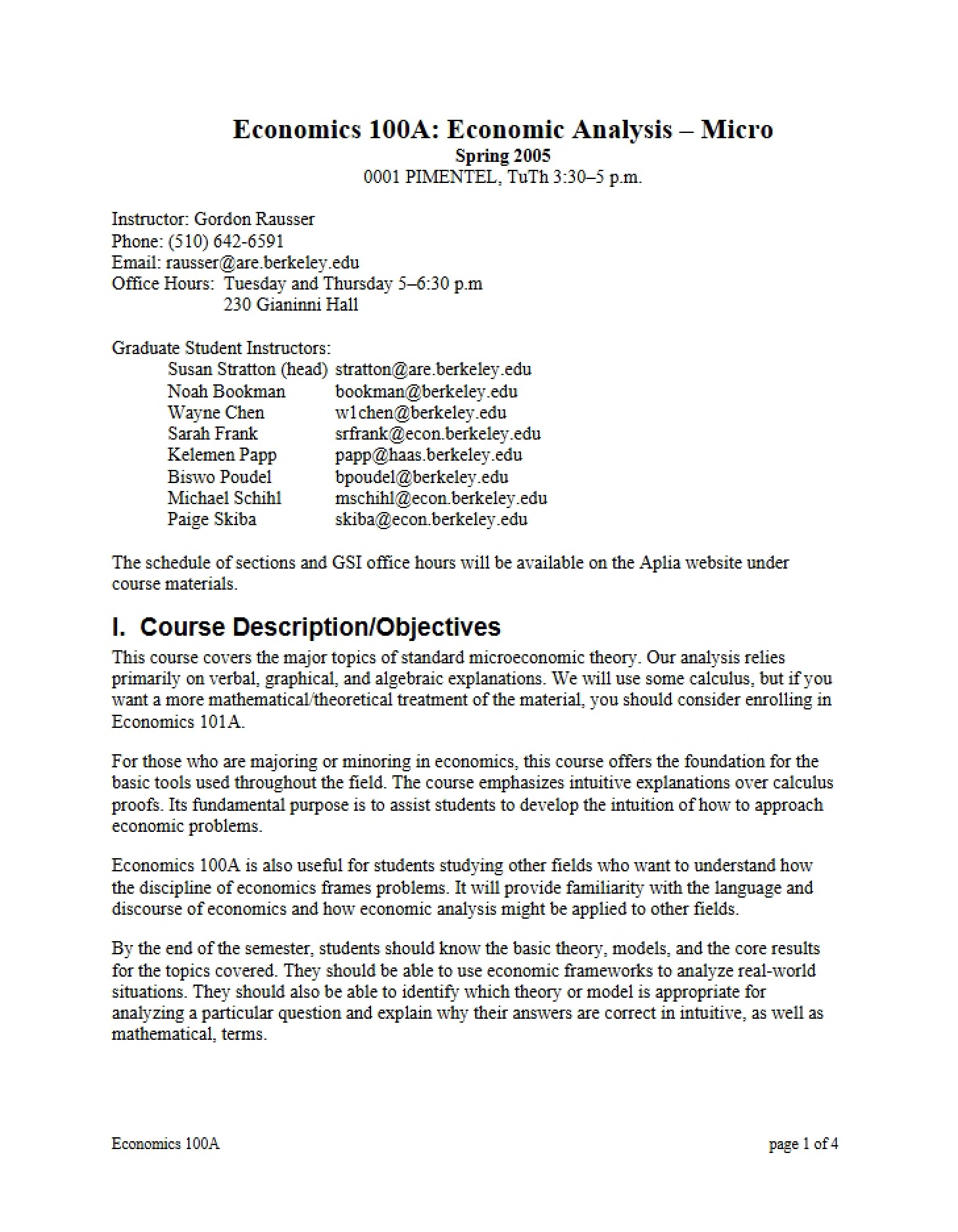 Course Syllabus