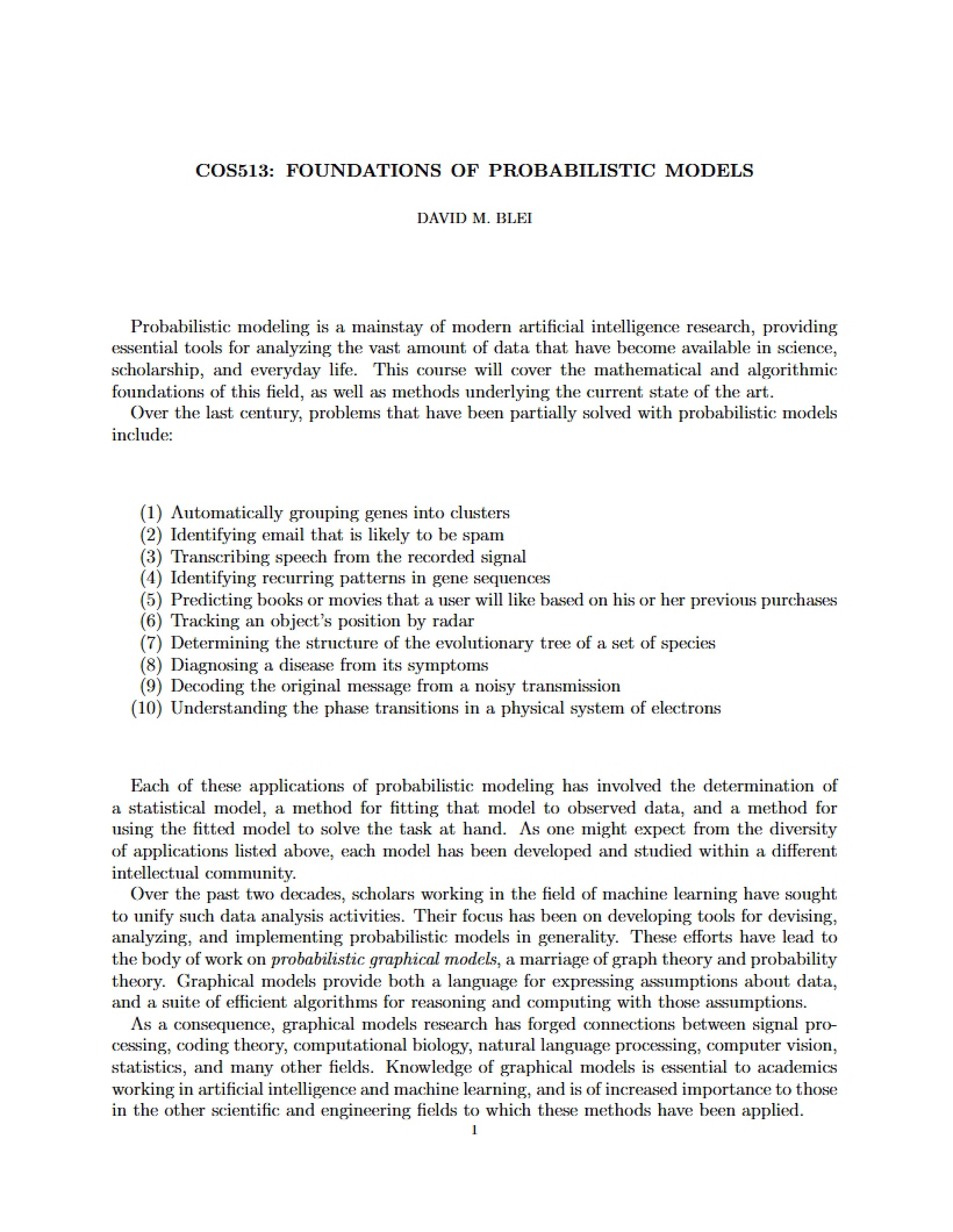 Probabilistic Modeling Fundamentals
