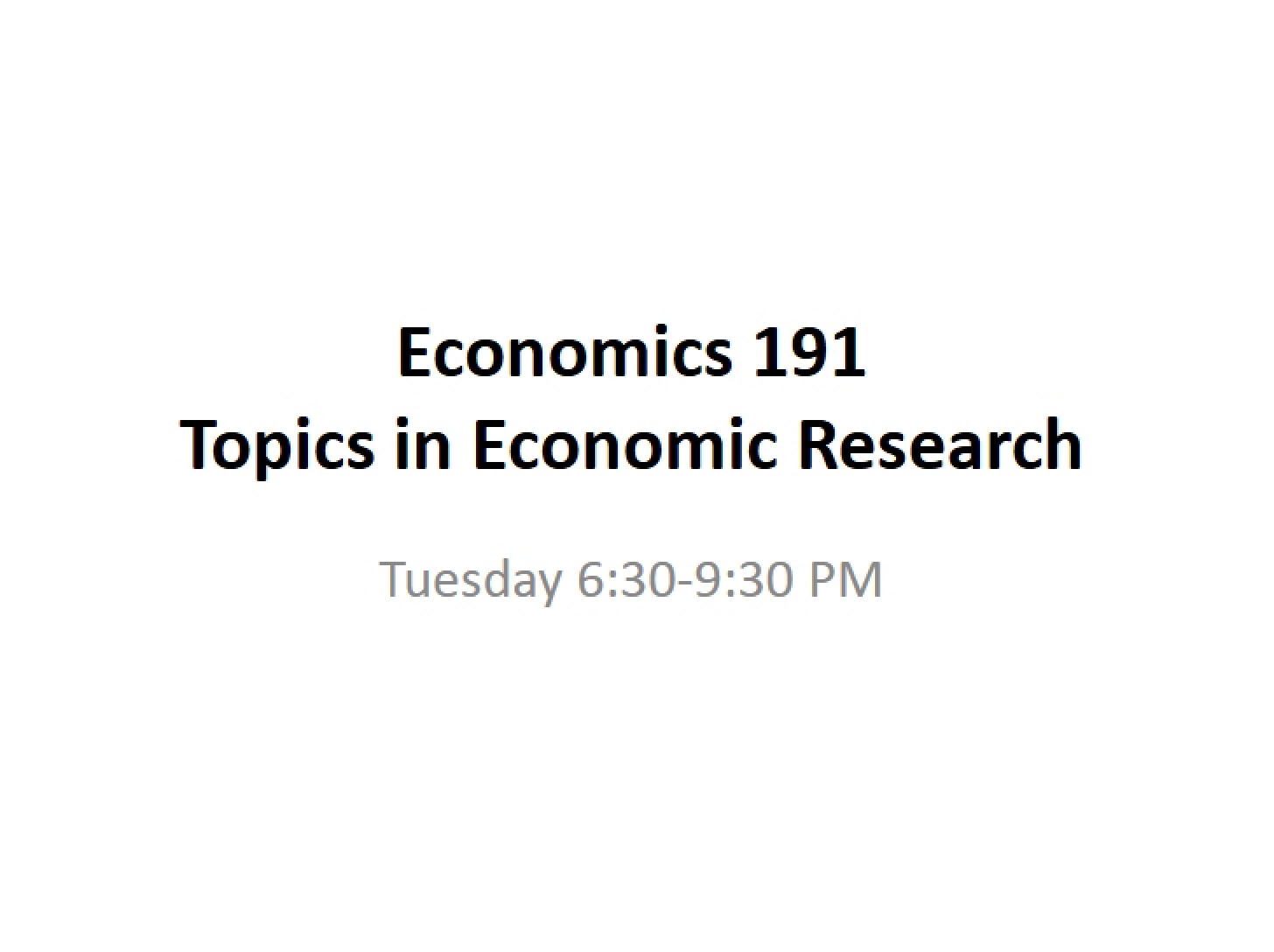 Economic Research Topics