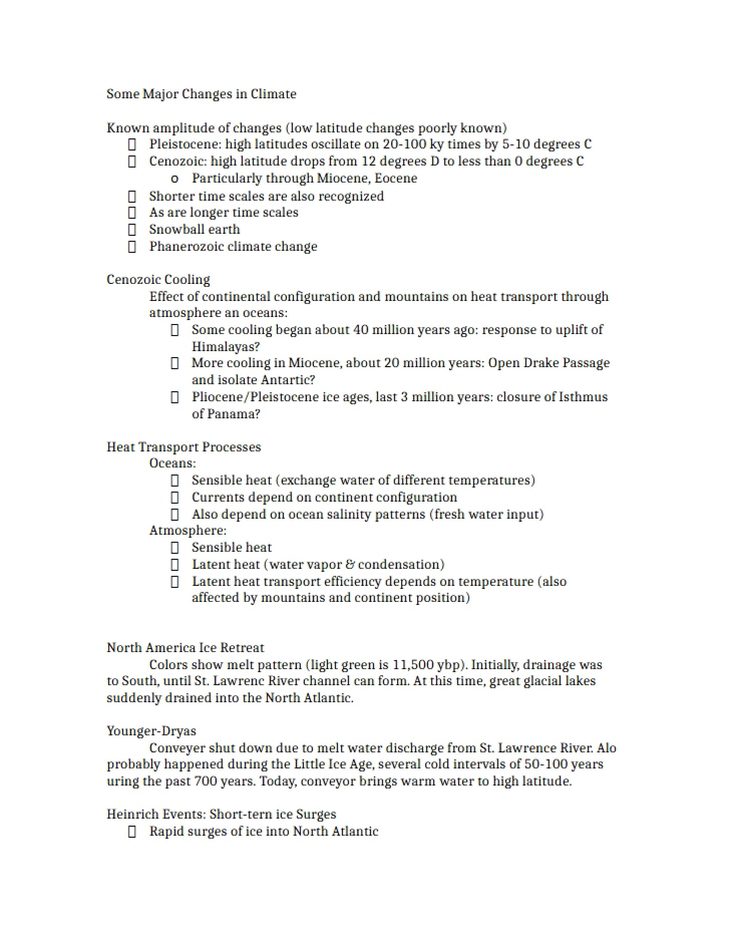 Climate Change Major Events