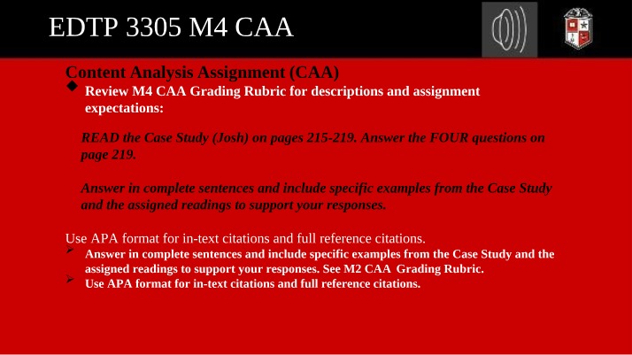 Content Analysis Assignment - EDTP 3305 M4 CAA