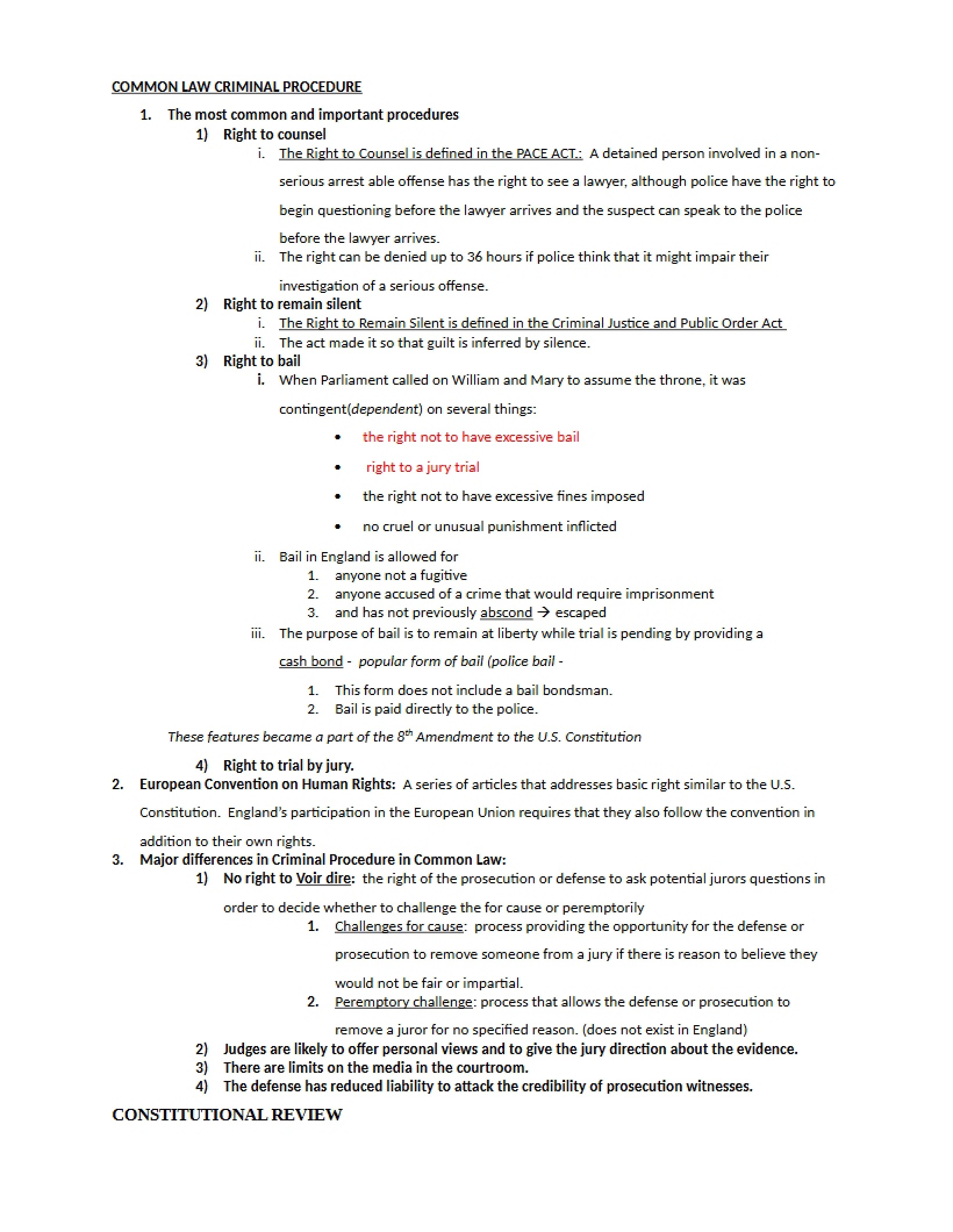 Constitutional and Common Law Criminal Procedure