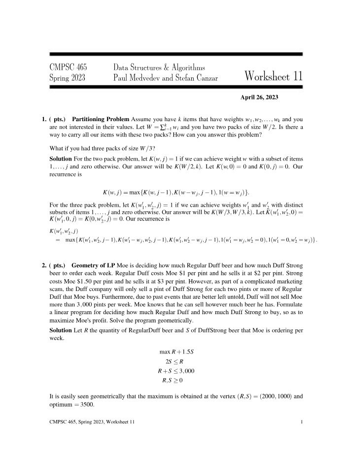 Partitioning Problem - Efficiently Packing Items