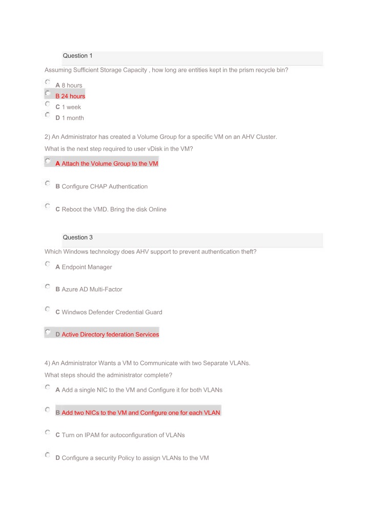 Exam Questions and Answers for Nutanix NCA
