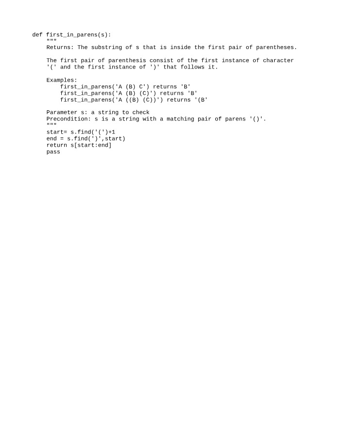 CIS5550 - first_in_parens Module
