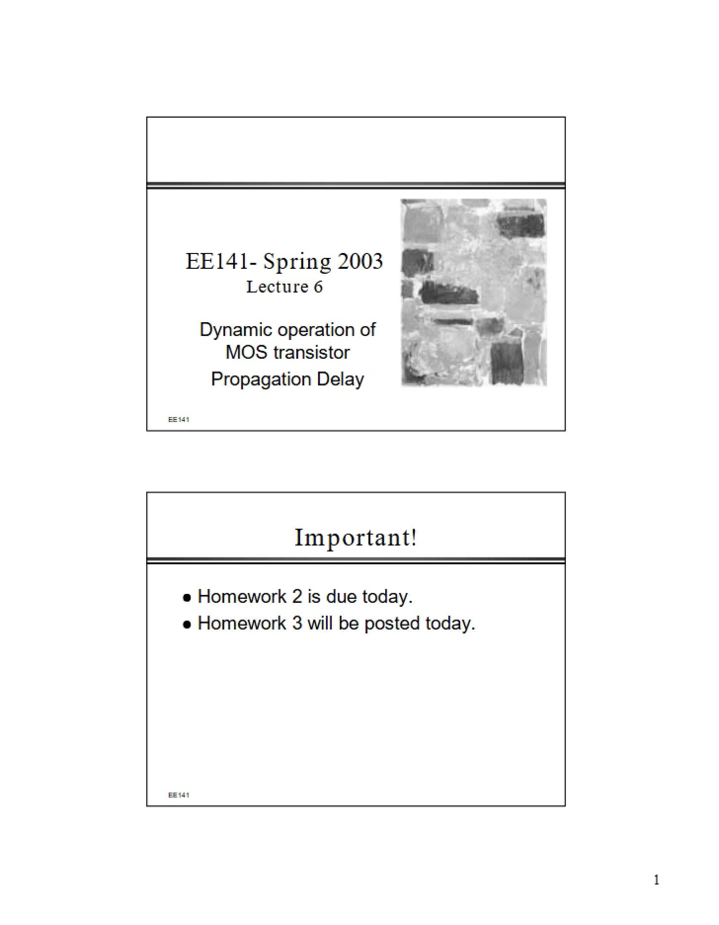 MOS Transistor Dynamic Operation