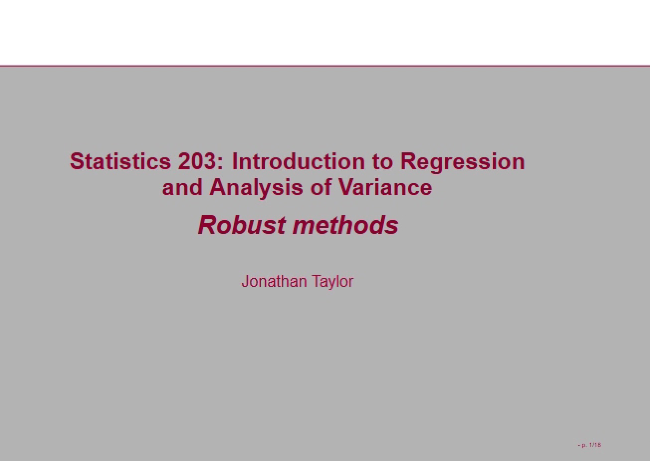 Advanced Lecture Notes on Regression Models
