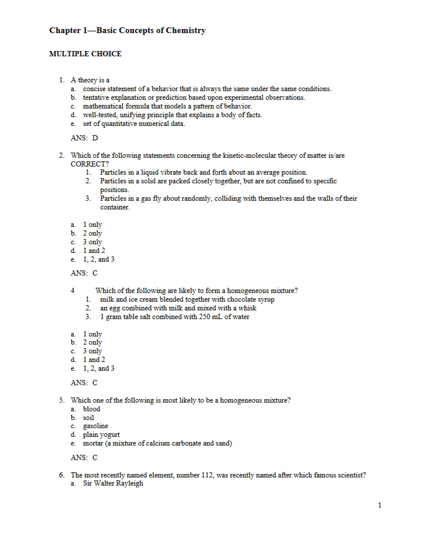 Chemistry Basic Concepts (Chap 1)