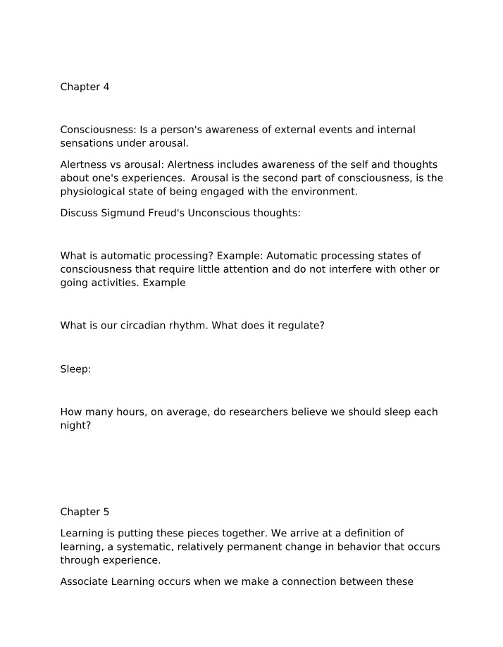Andrea's Psychology Homework