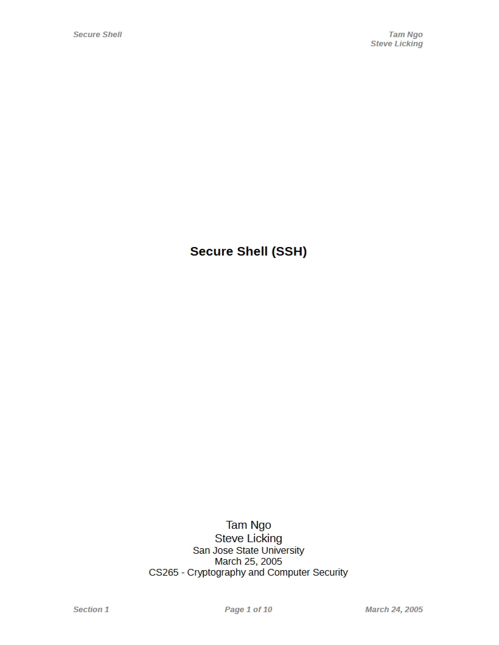 SSH Secure Shell