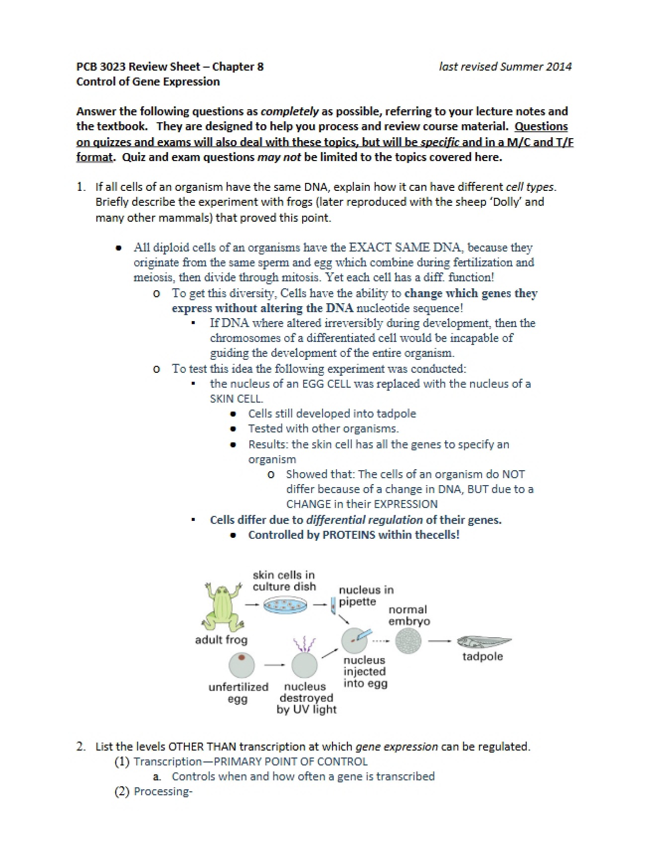 Regulation of Gene Expression