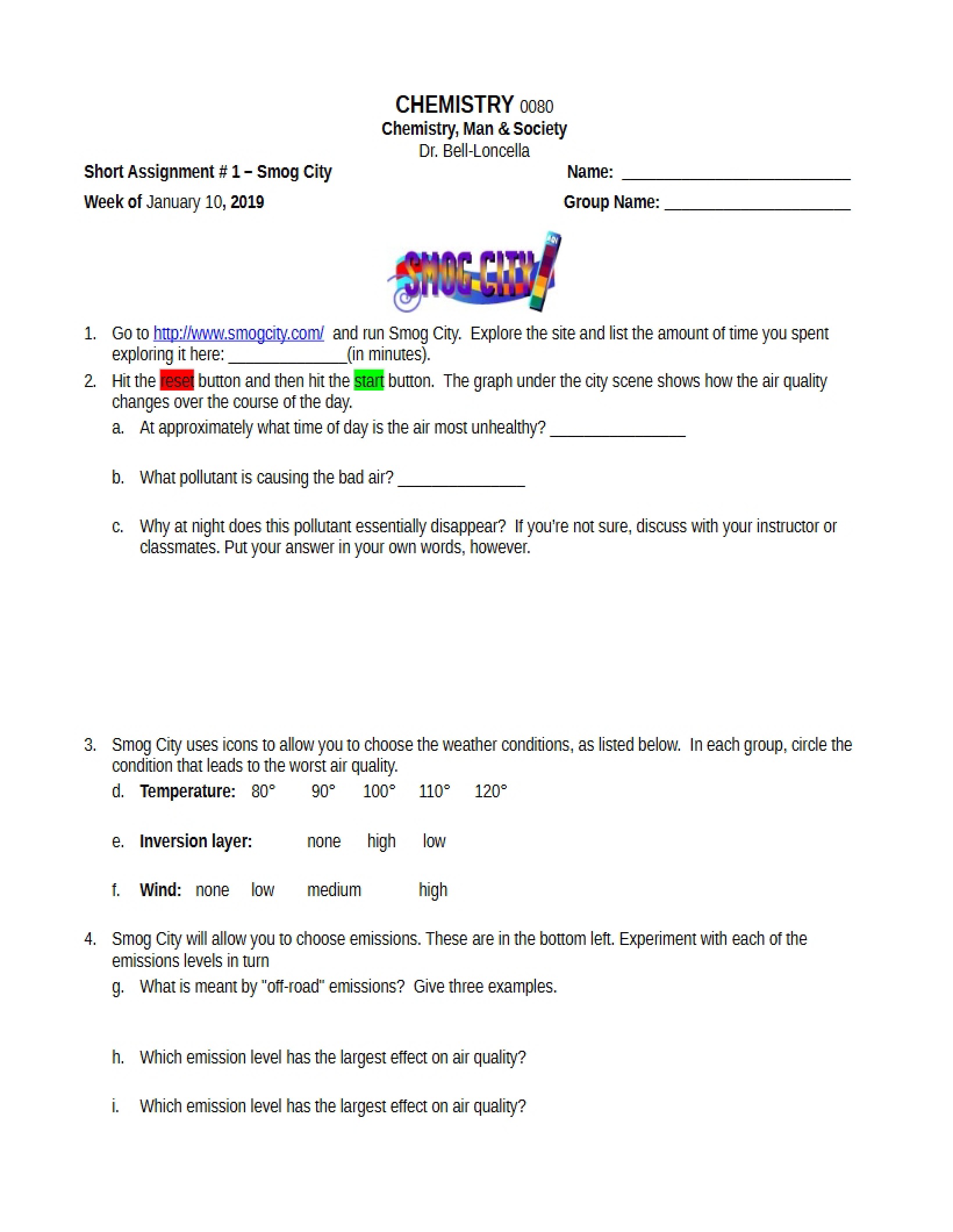 Chemistry and Society Assignment