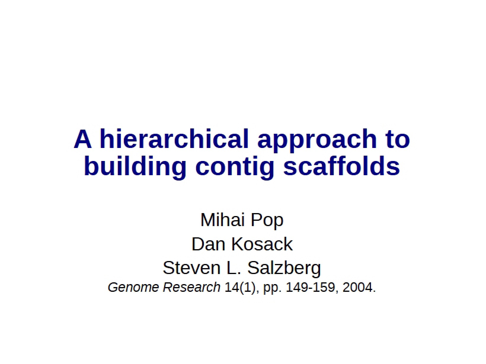 Building Contig Scaffolds Hierarchical Approach