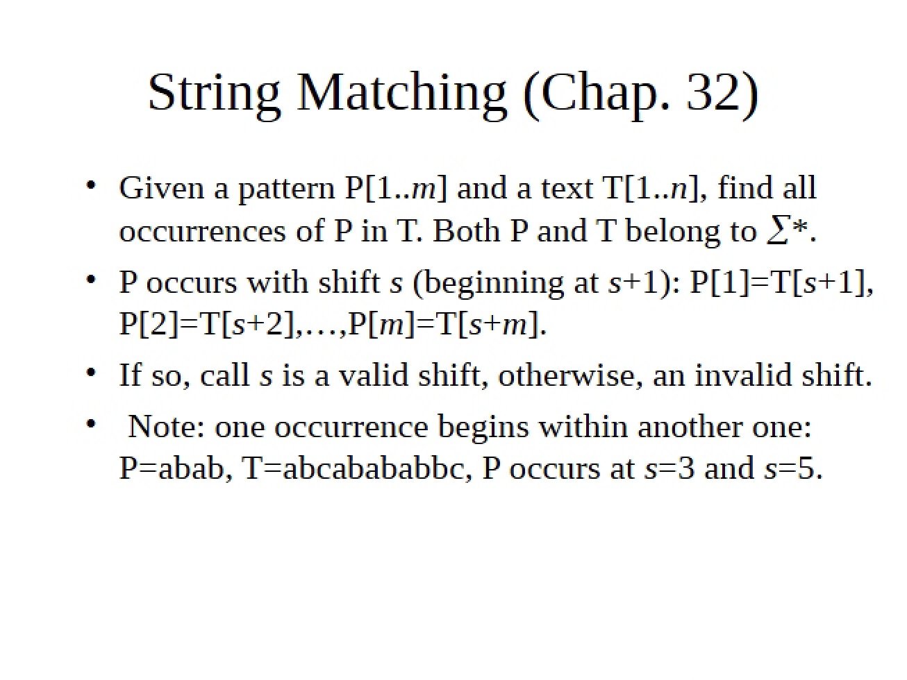 Matching Strings